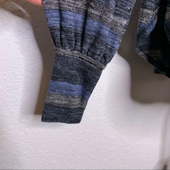 Free People blue gray scoop neck linen blend sweater size Extra Small XS - Picture 4 of 13